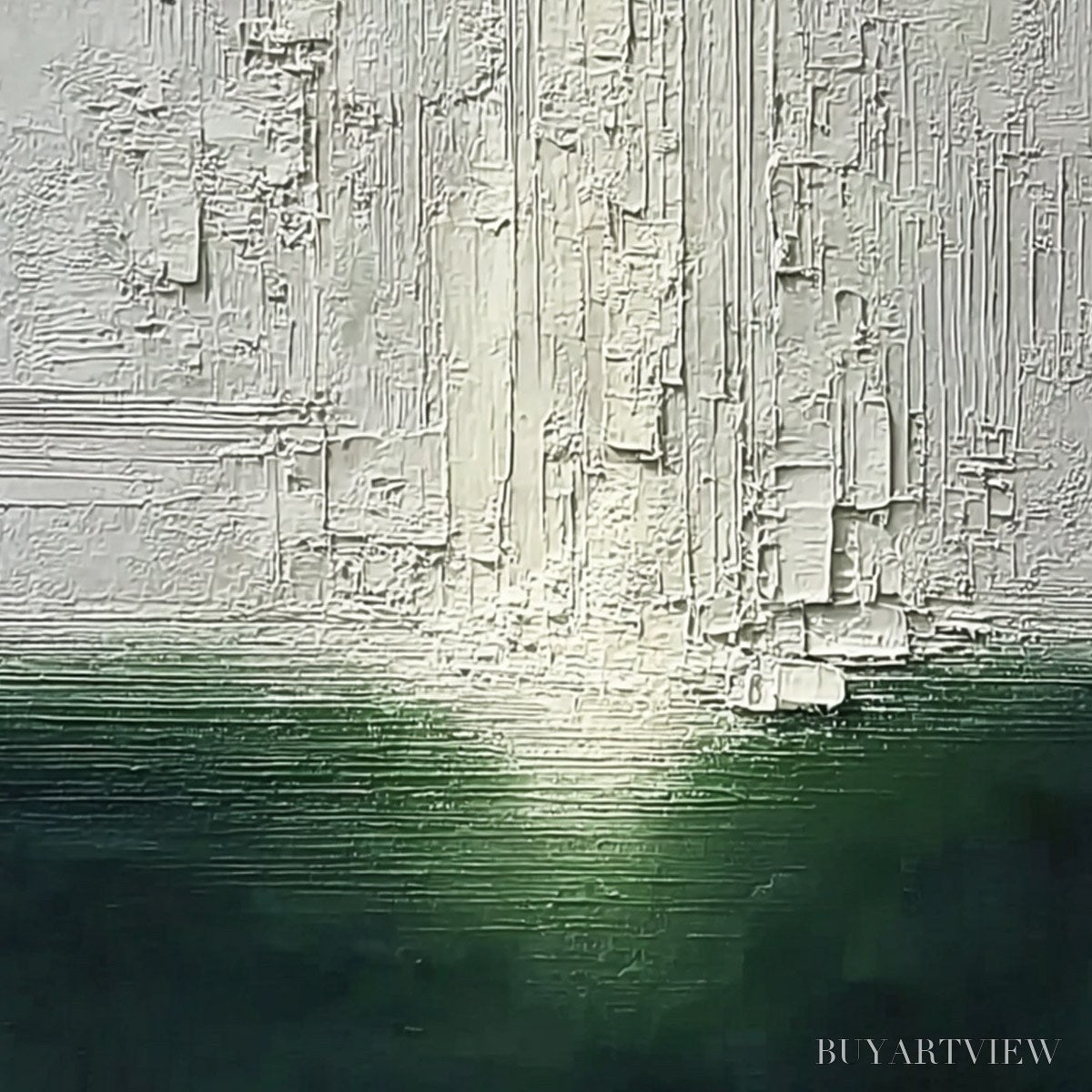 ARTOVITAS Veridian Horizon – Textured Wabi Sabi Abstract Landscape Painting - image 3