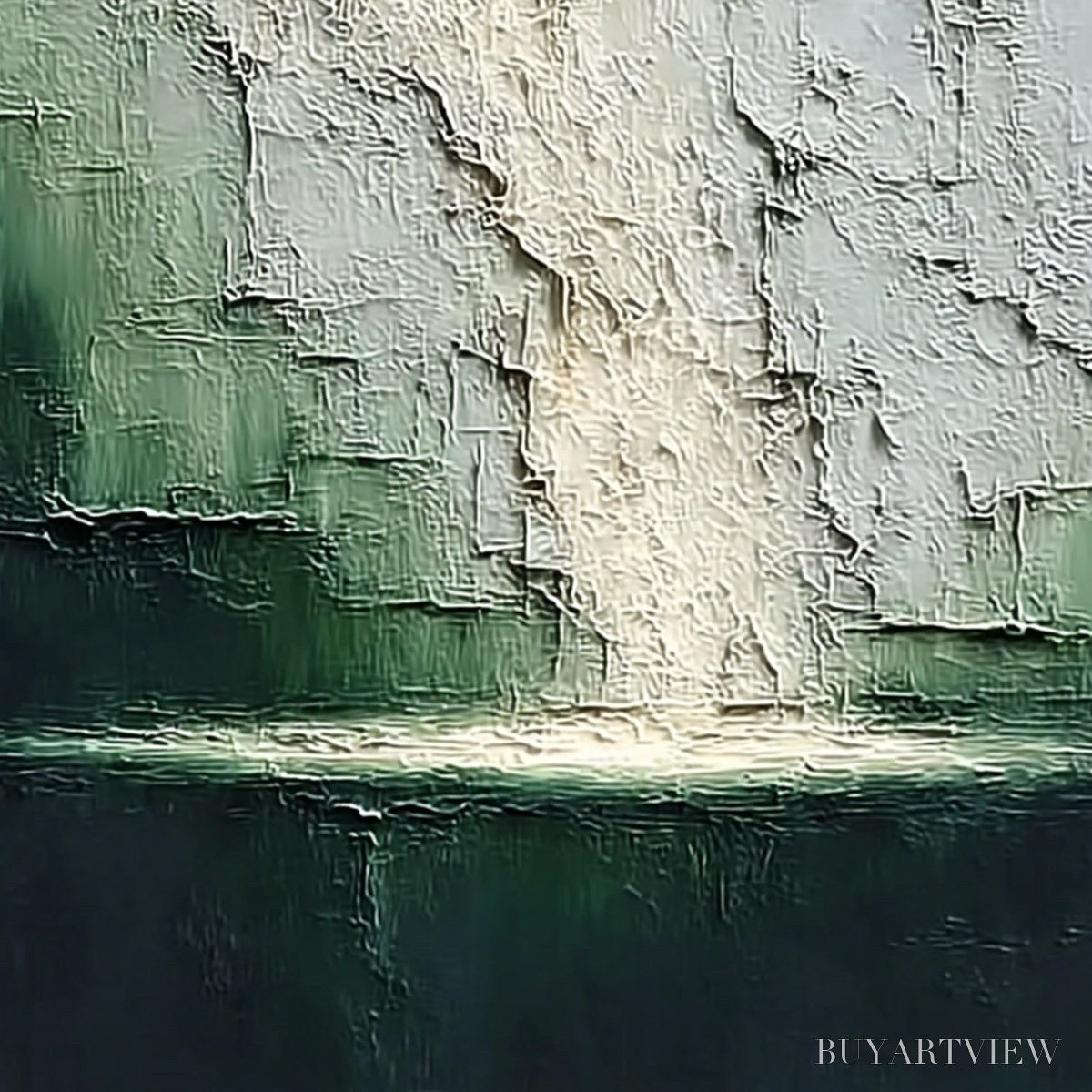 ARTOVITAS Verdant Chasm – Textured Wabi Sabi Abstract Landscape Painting - image 3