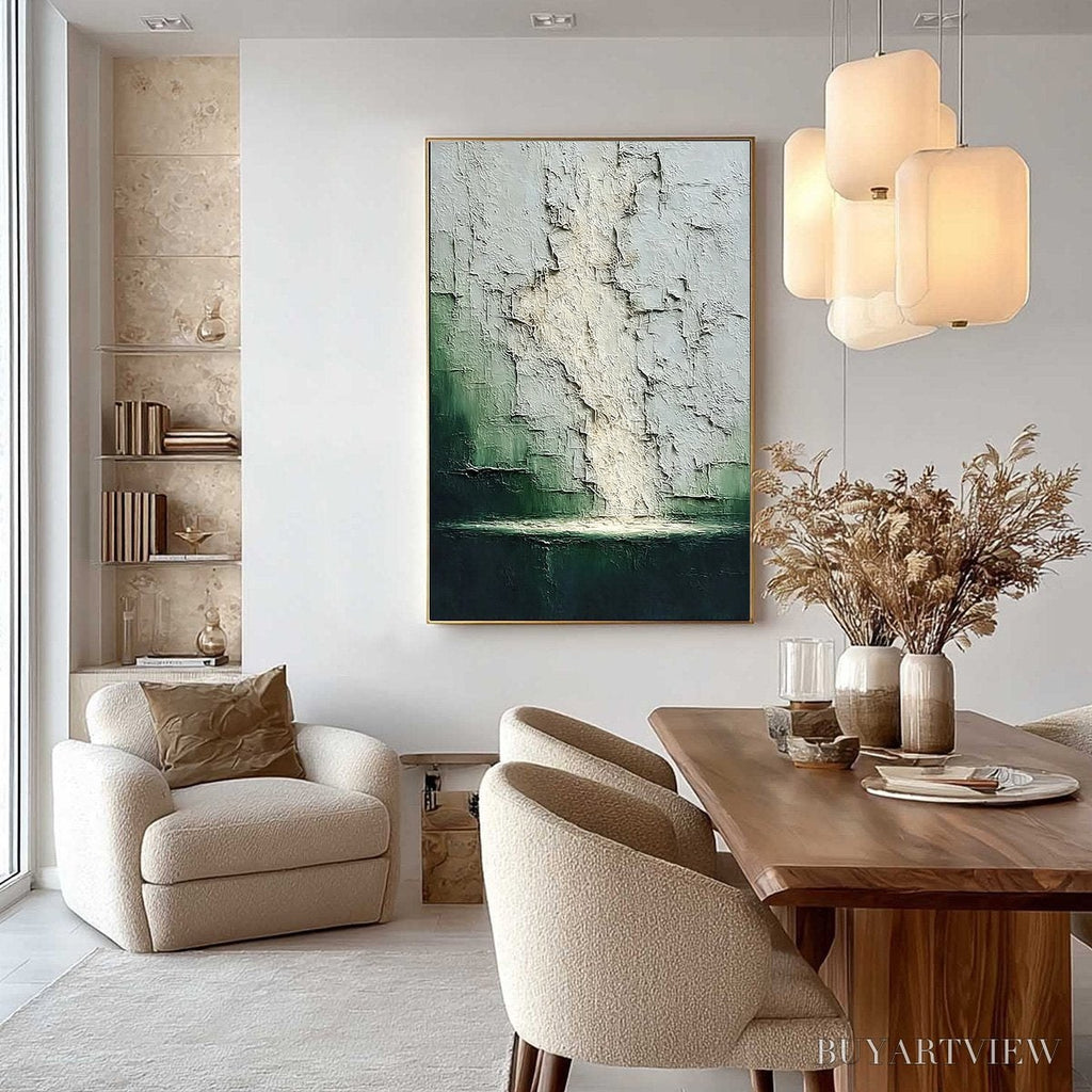 ARTOVITAS Verdant Chasm – Textured Wabi Sabi Abstract Landscape Painting - image 4