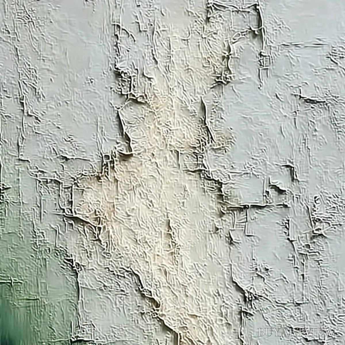 ARTOVITAS Verdant Chasm – Textured Wabi Sabi Abstract Landscape Painting - image 5