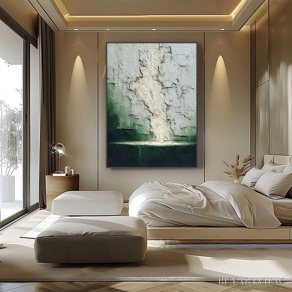 ARTOVITAS Verdant Chasm – Textured Wabi Sabi Abstract Landscape Painting - image 6
