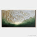 ARTOVITAS Emerald Horizon – Textured Wabi Sabi Abstract Landscape Painting - image 1