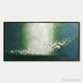 ARTOVITAS Emerald Cascade – Large Textured Wabi Sabi Abstract Painting - image 1