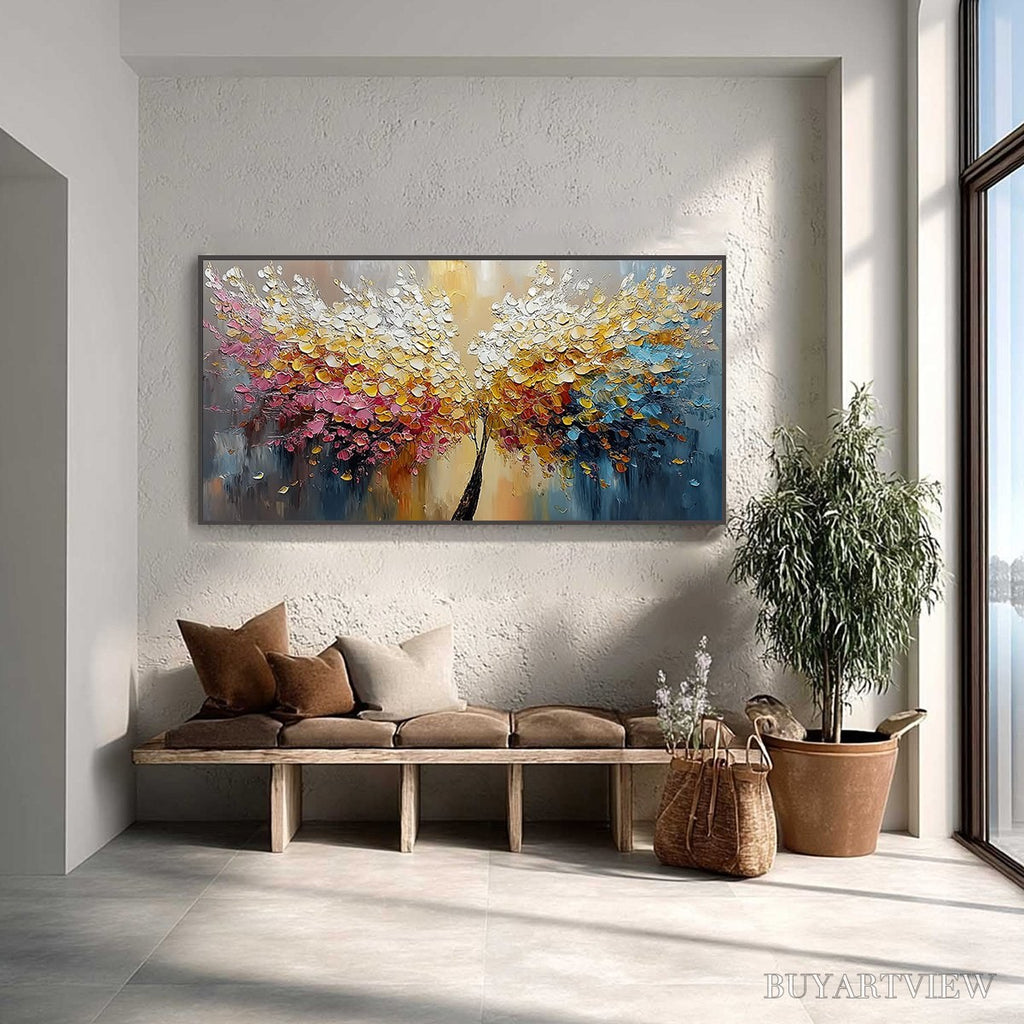 ARTOVITAS Aura Bloom – Textured Palette Knife Tree of Life Painting - image 2