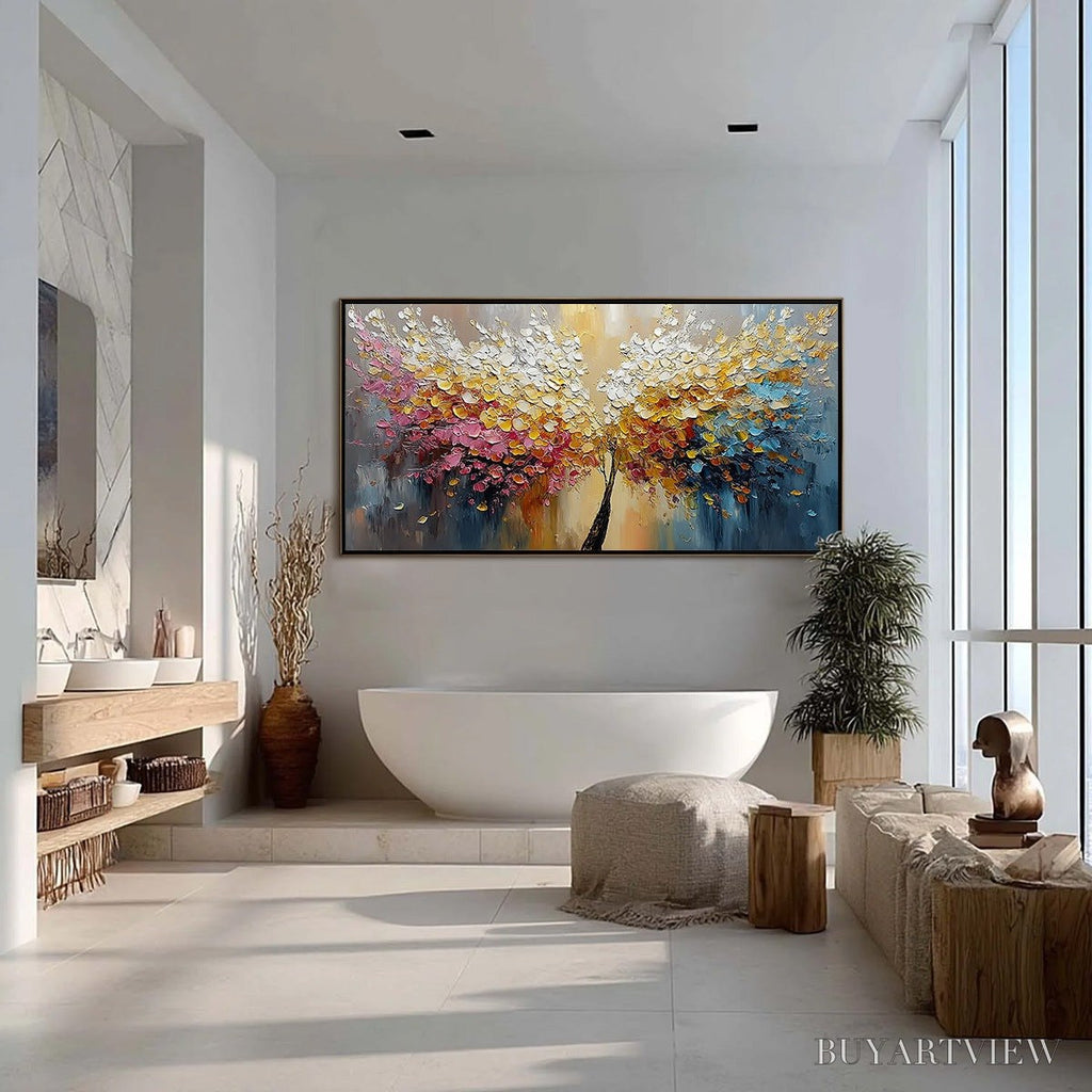 ARTOVITAS Aura Bloom – Textured Palette Knife Tree of Life Painting - image 4