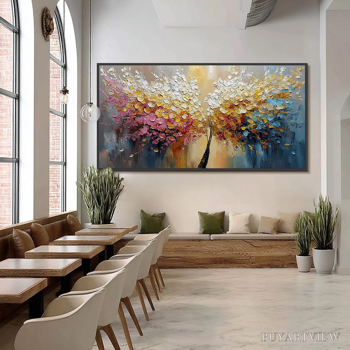 ARTOVITAS Aura Bloom – Textured Palette Knife Tree of Life Painting - image 6