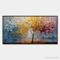 ARTOVITAS Vibrant Horizon – Textured Palette Knife Tree of Life Landscape Painting - image 1