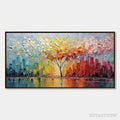 ARTOVITAS Urban Bloom – Colorful Textured Impasto Cityscape Painting - image 1