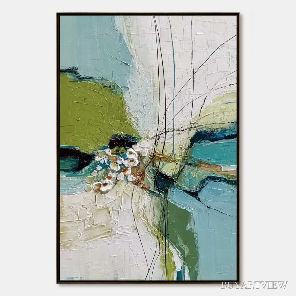 ARTOVITAS First Bloom – Textured Vertical Abstract Landscape Painting - image 1