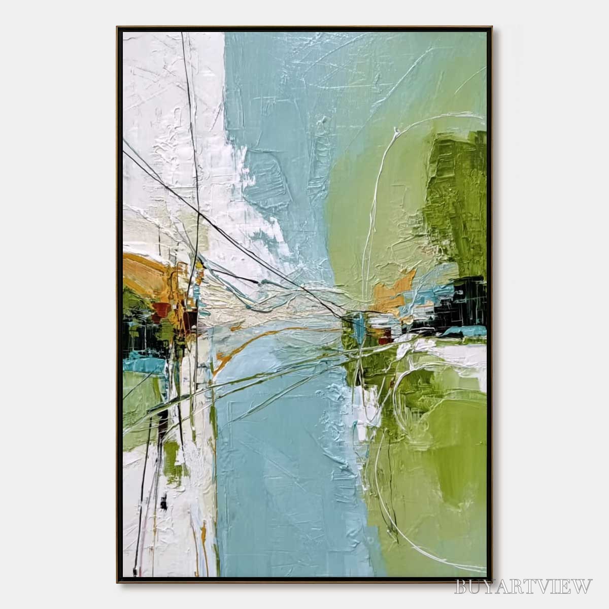 ARTOVITAS Crossing Paths – Large Textured Vertical Abstract - image 1