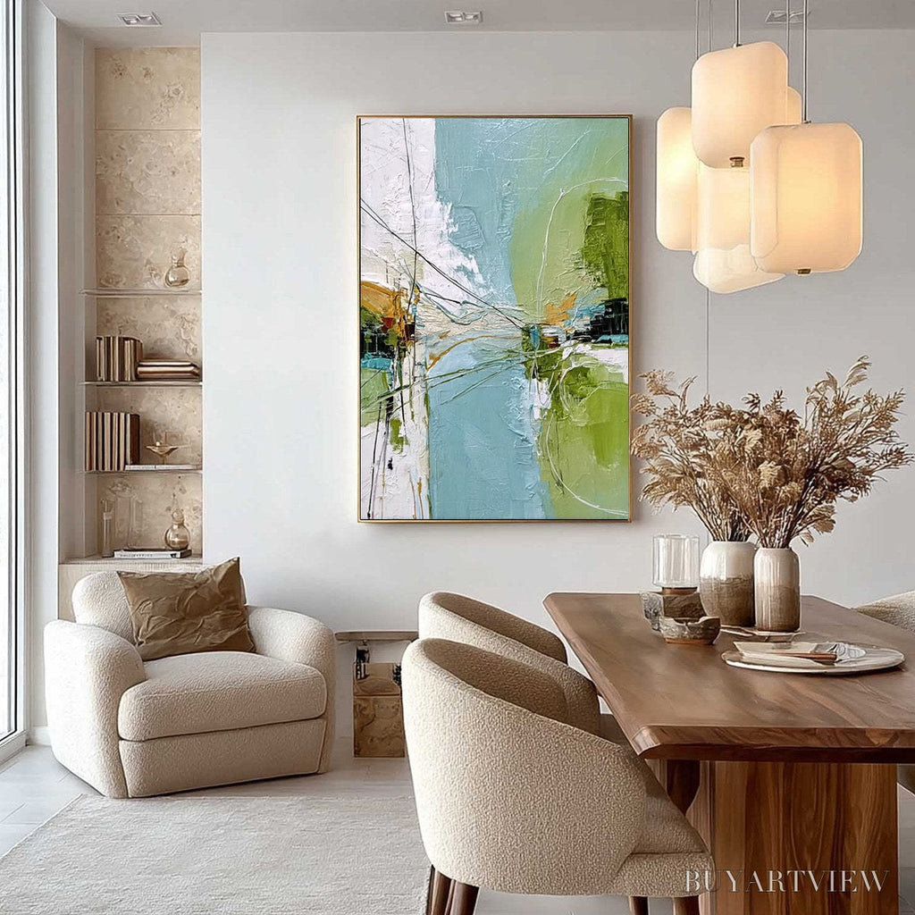 ARTOVITAS Crossing Paths – Large Textured Vertical Abstract - image 4