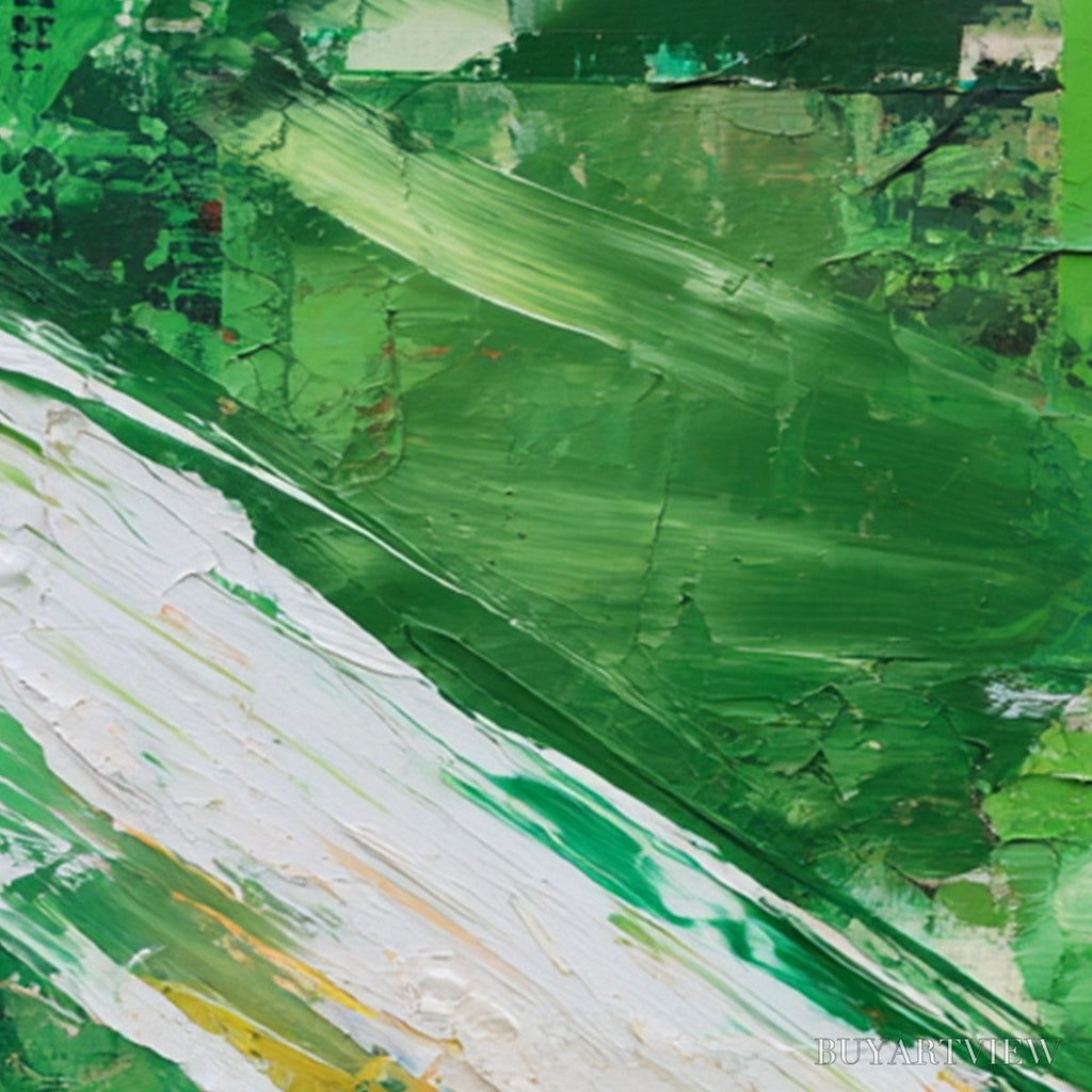 ARTOVITAS Emerald Rush – Textured Sports Car Racing Impasto Oil Painting - image 5