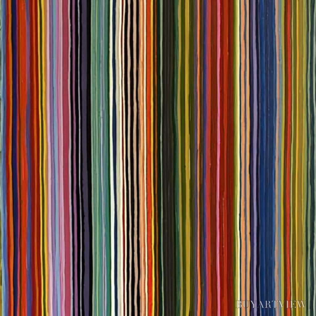 ARTOVITAS Chromatic Cascade – Colorful Vertical Abstract Painting with Flowing Lines - image 3