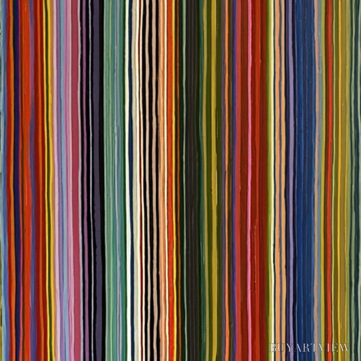 ARTOVITAS Chromatic Cascade – Colorful Vertical Abstract Painting with Flowing Lines - image 3
