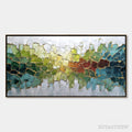 ARTOVITAS Emerald Horizon – Large Textured Abstract Landscape Painting with Gold Accents - image 1