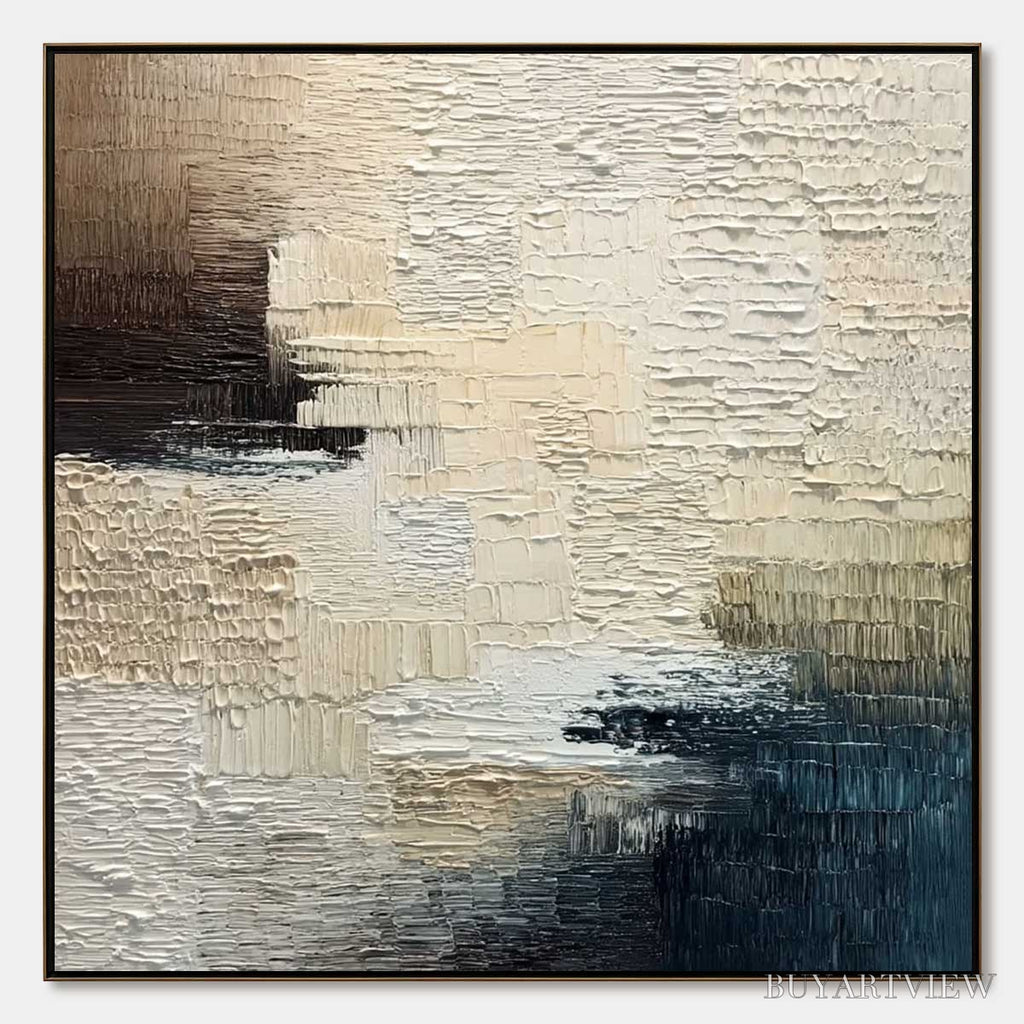 ARTOVITAS Terra Firma – Textured Neutral Abstract Impasto Painting - image 1