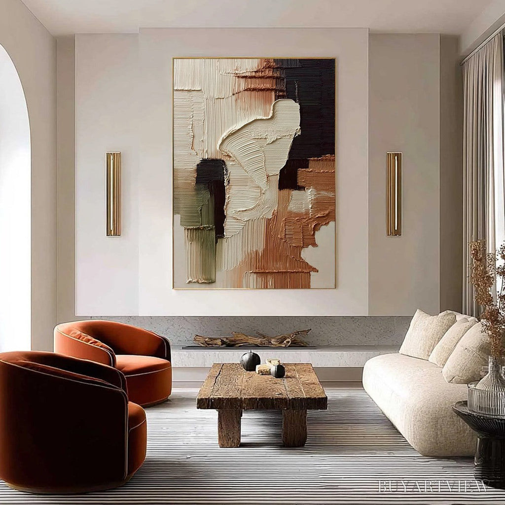 ARTOVITAS Terra Firma – Vertical Wabi Sabi Textured Abstract - image 2