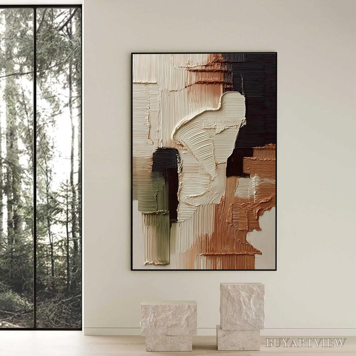 ARTOVITAS Terra Firma – Vertical Wabi Sabi Textured Abstract - image 6