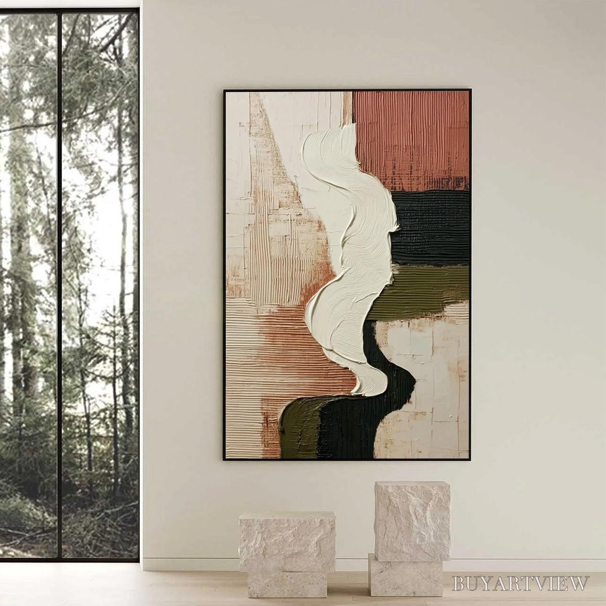 ARTOVITAS Terra Firma – Textured Wabi Sabi Abstract Art in Earth Tones - image 6