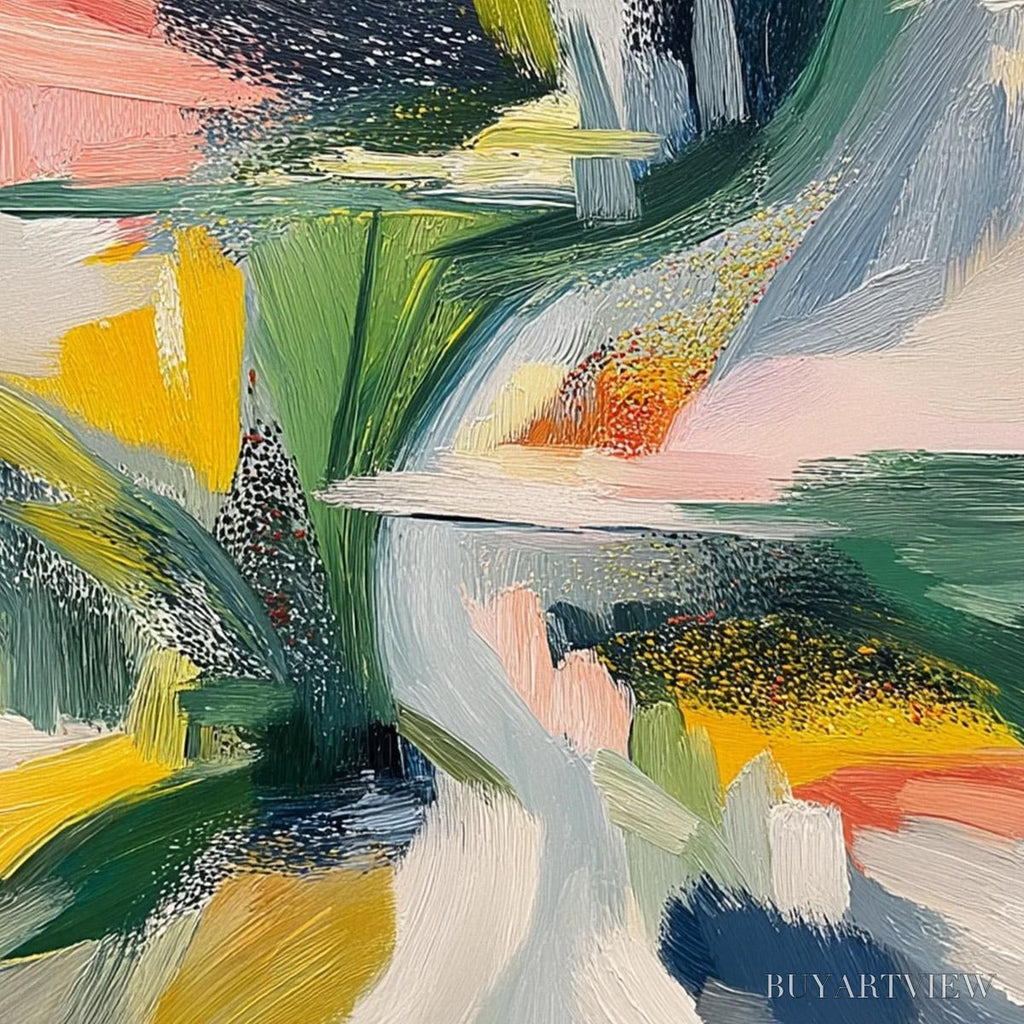 ARTOVITAS Verdant Rush – Vibrant Textured Abstract Landscape Painting - image 5
