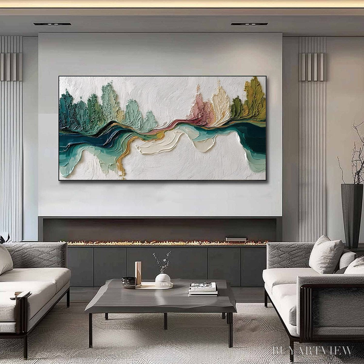 ARTOVITAS Terra'S Veins – Textured Abstract Landscape Impasto Oil Painting - image 2
