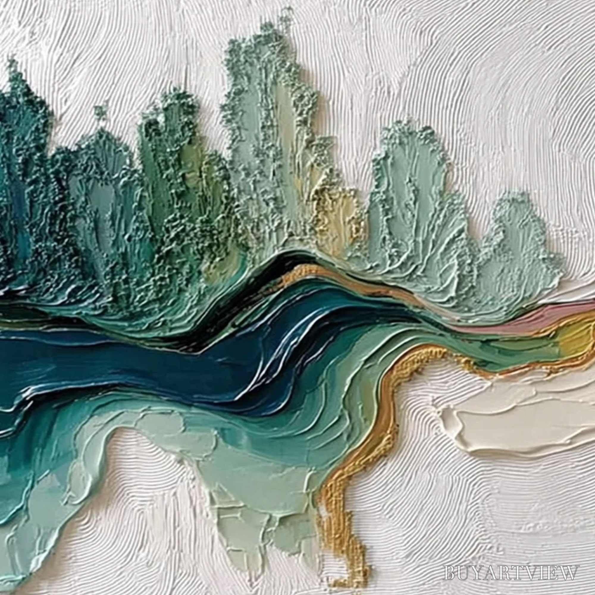 ARTOVITAS Terra'S Veins – Textured Abstract Landscape Impasto Oil Painting - image 3
