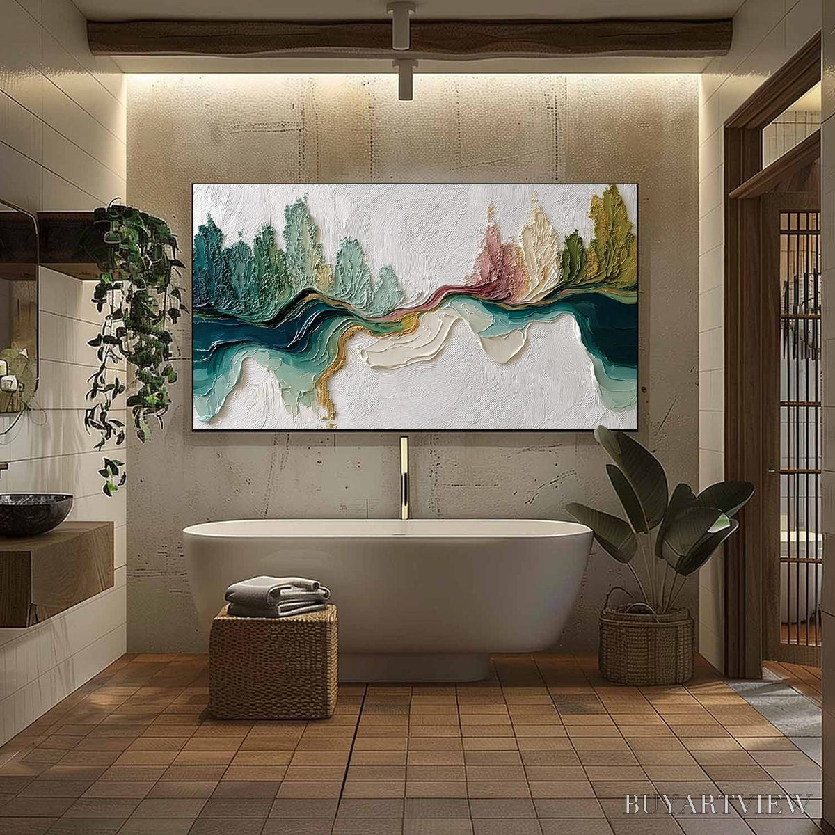ARTOVITAS Terra'S Veins – Textured Abstract Landscape Impasto Oil Painting - image 6