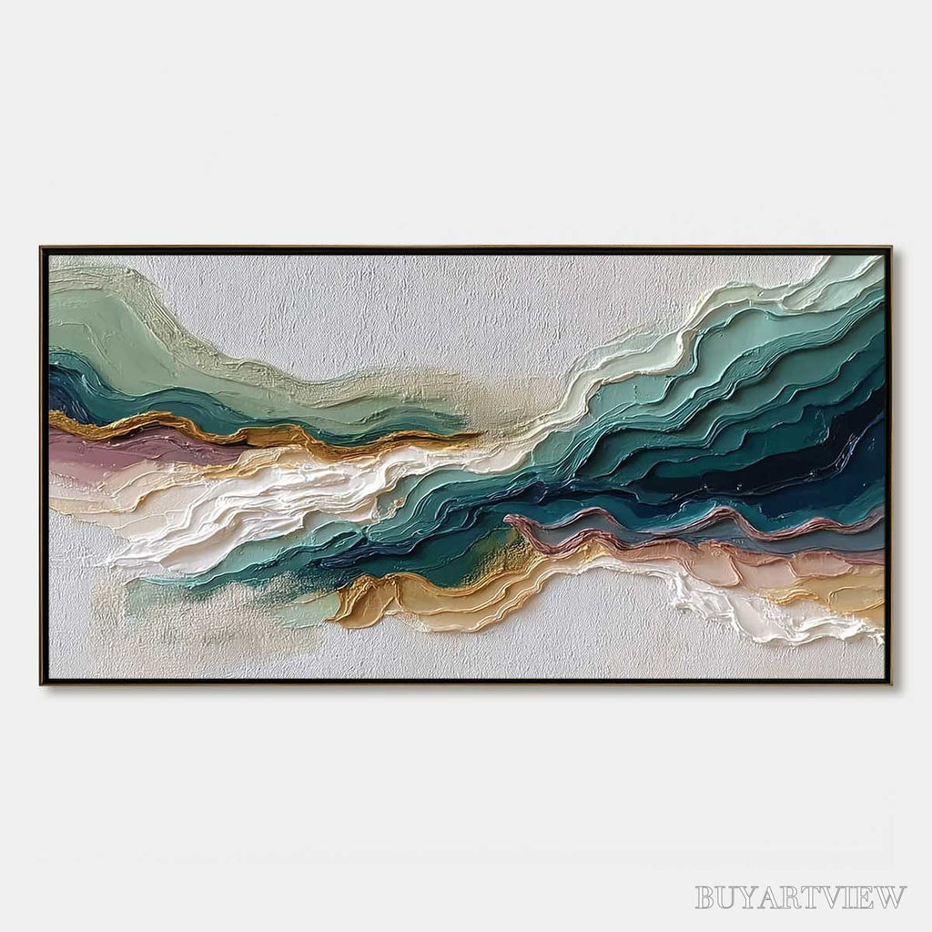 ARTOVITAS Terra Rhythm – Heavily Textured Abstract Landscape Painting - image 1