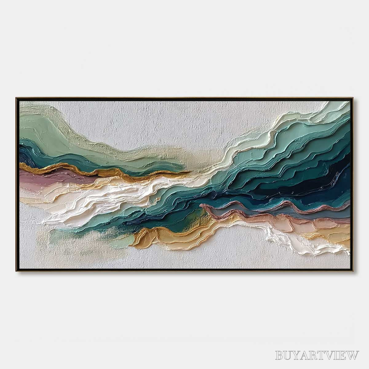 ARTOVITAS Terra Rhythm – Heavily Textured Abstract Landscape Painting - image 1
