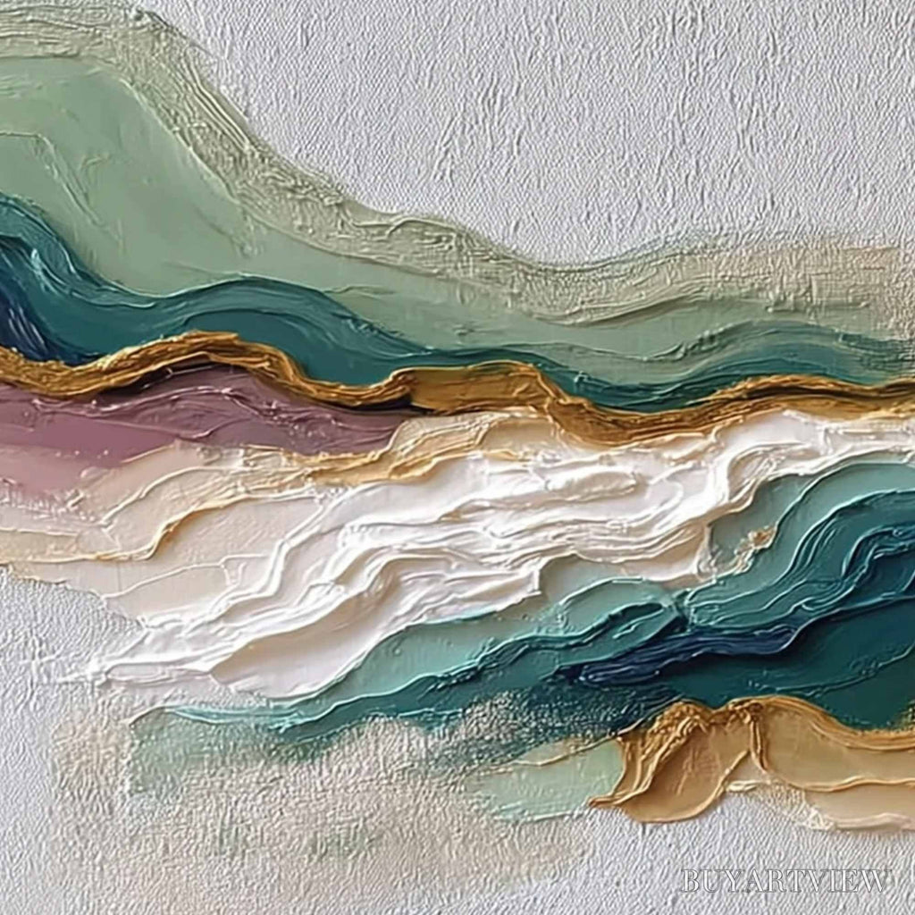ARTOVITAS Terra Rhythm – Heavily Textured Abstract Landscape Painting - image 3
