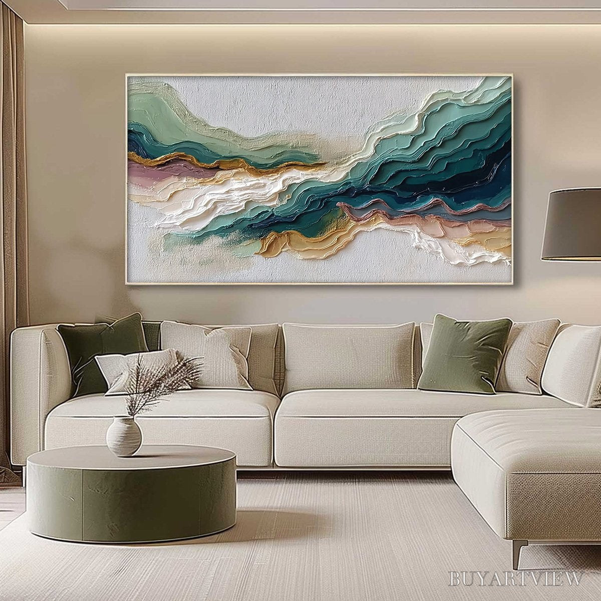 ARTOVITAS Terra Rhythm – Heavily Textured Abstract Landscape Painting - image 4