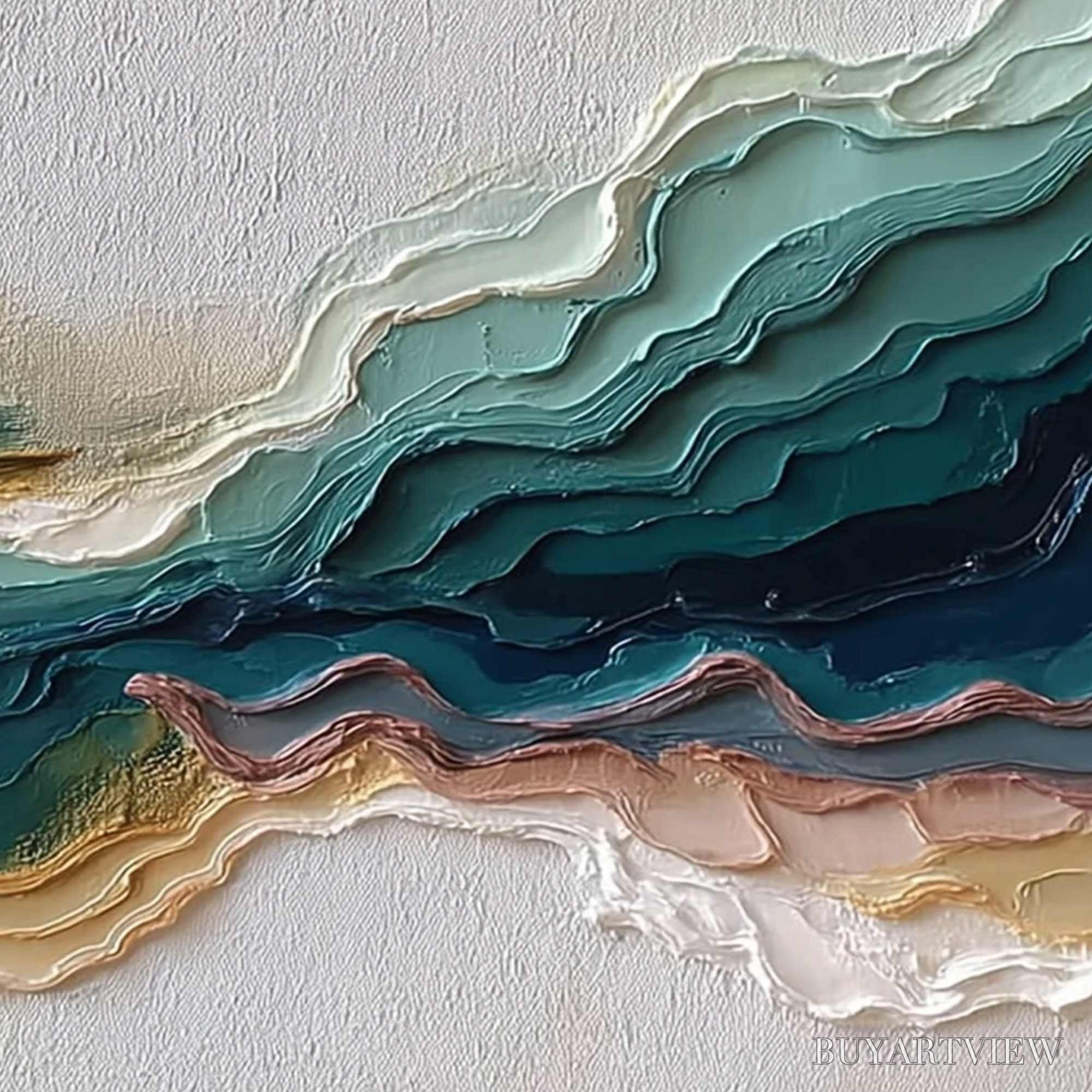 ARTOVITAS Terra Rhythm – Heavily Textured Abstract Landscape Painting - image 5