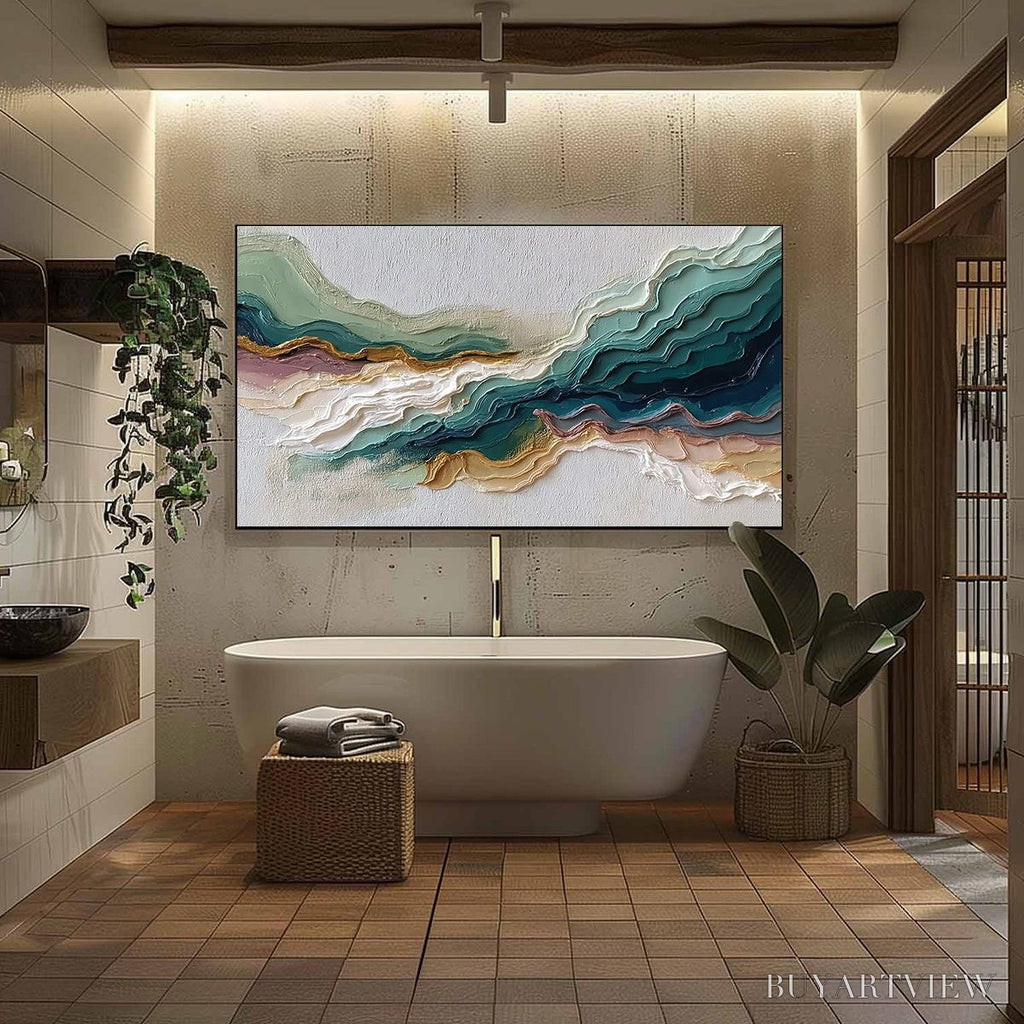 ARTOVITAS Terra Rhythm – Heavily Textured Abstract Landscape Painting - image 6