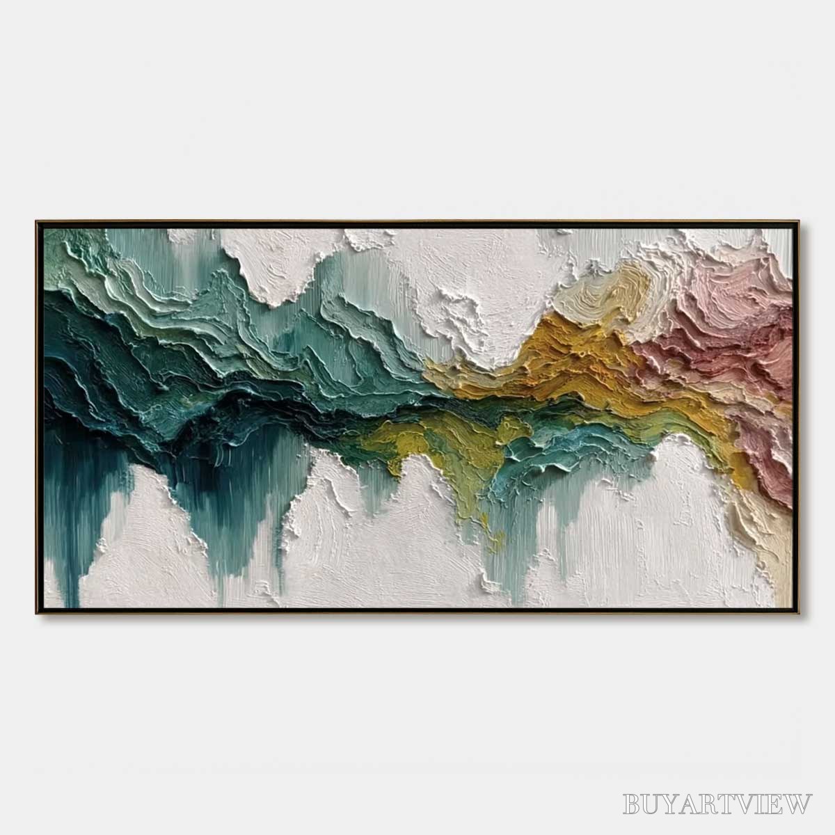 ARTOVITAS Terra Flow – Textured Abstract Landscape Impasto Oil Painting - image 1