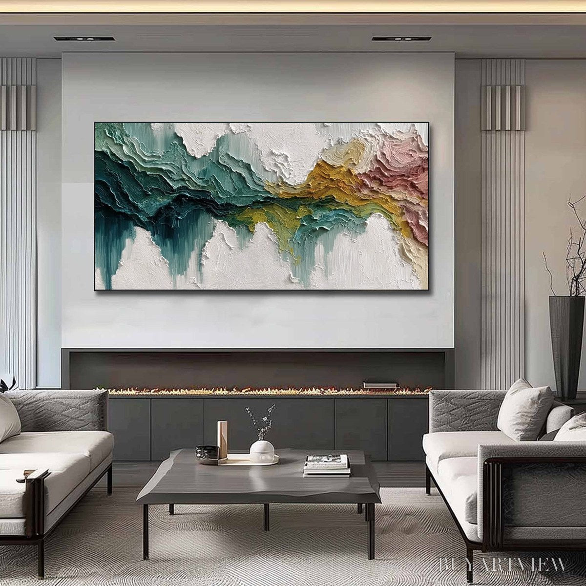 ARTOVITAS Terra Flow – Textured Abstract Landscape Impasto Oil Painting - image 2