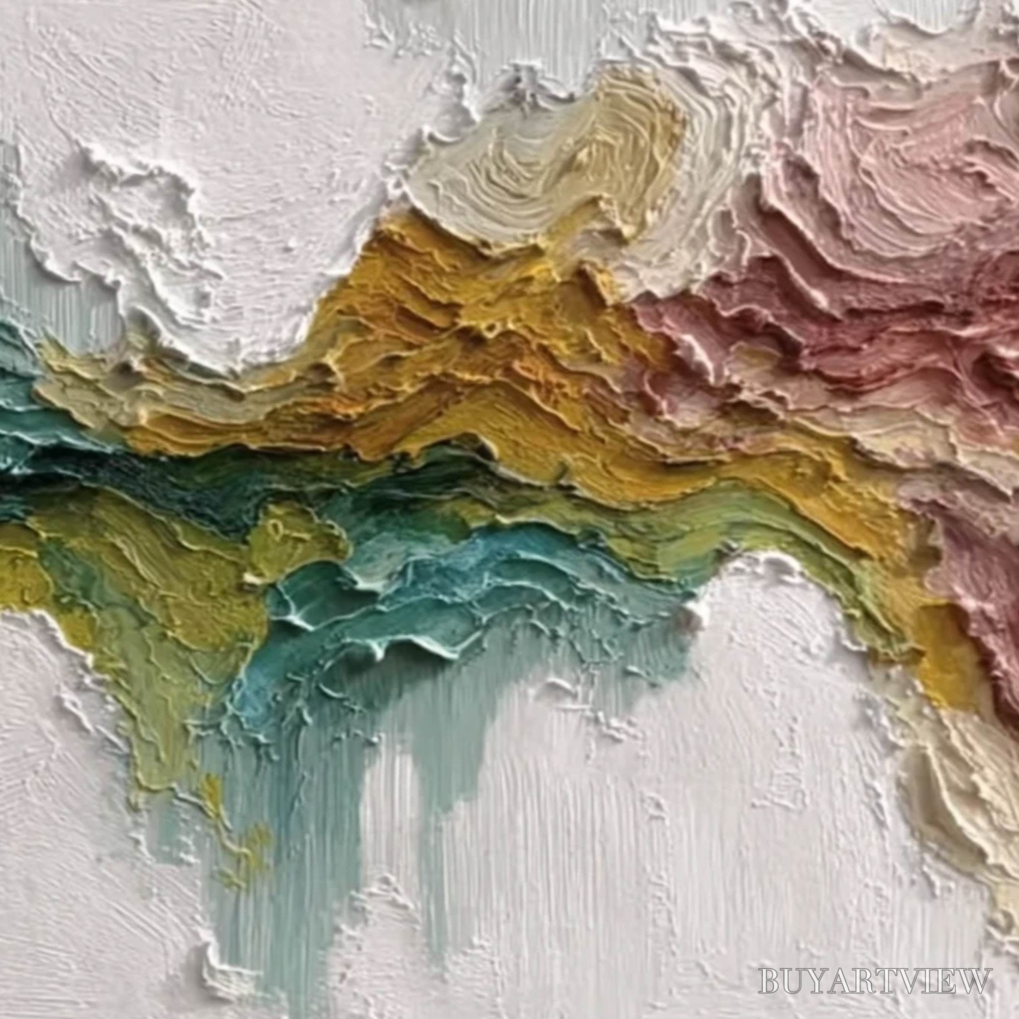 ARTOVITAS Terra Flow – Textured Abstract Landscape Impasto Oil Painting - image 5