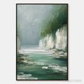 ARTOVITAS Emerald Passage – Textured Wabi Sabi Coastal Landscape Painting - image 1