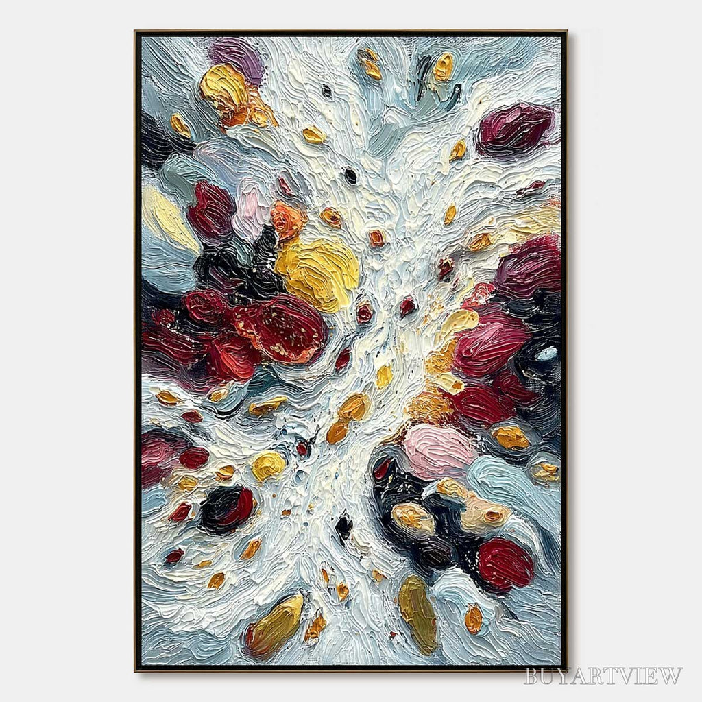 ARTOVITAS Festa Dei Colori – Vertical Colorful Impasto Abstract Textured Oil Painting - image 1