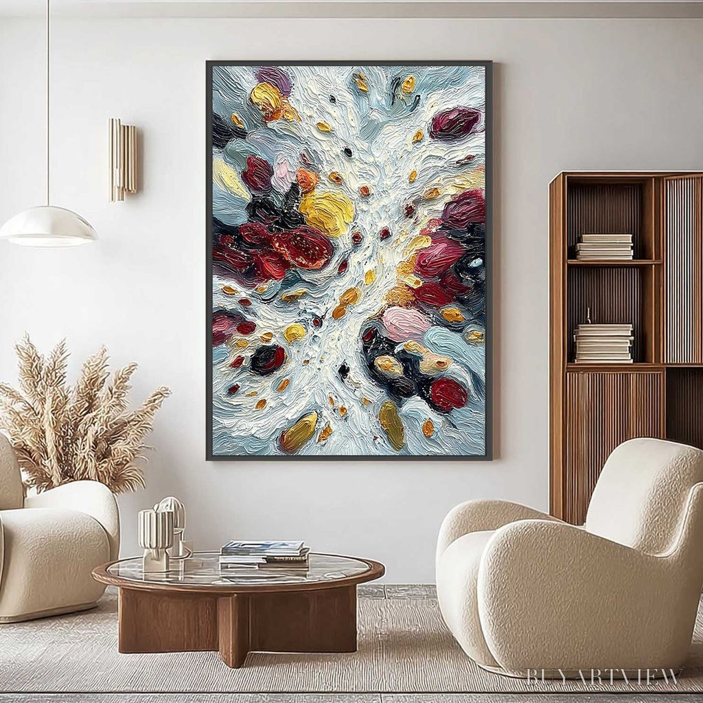 ARTOVITAS Festa Dei Colori – Vertical Colorful Impasto Abstract Textured Oil Painting - image 2