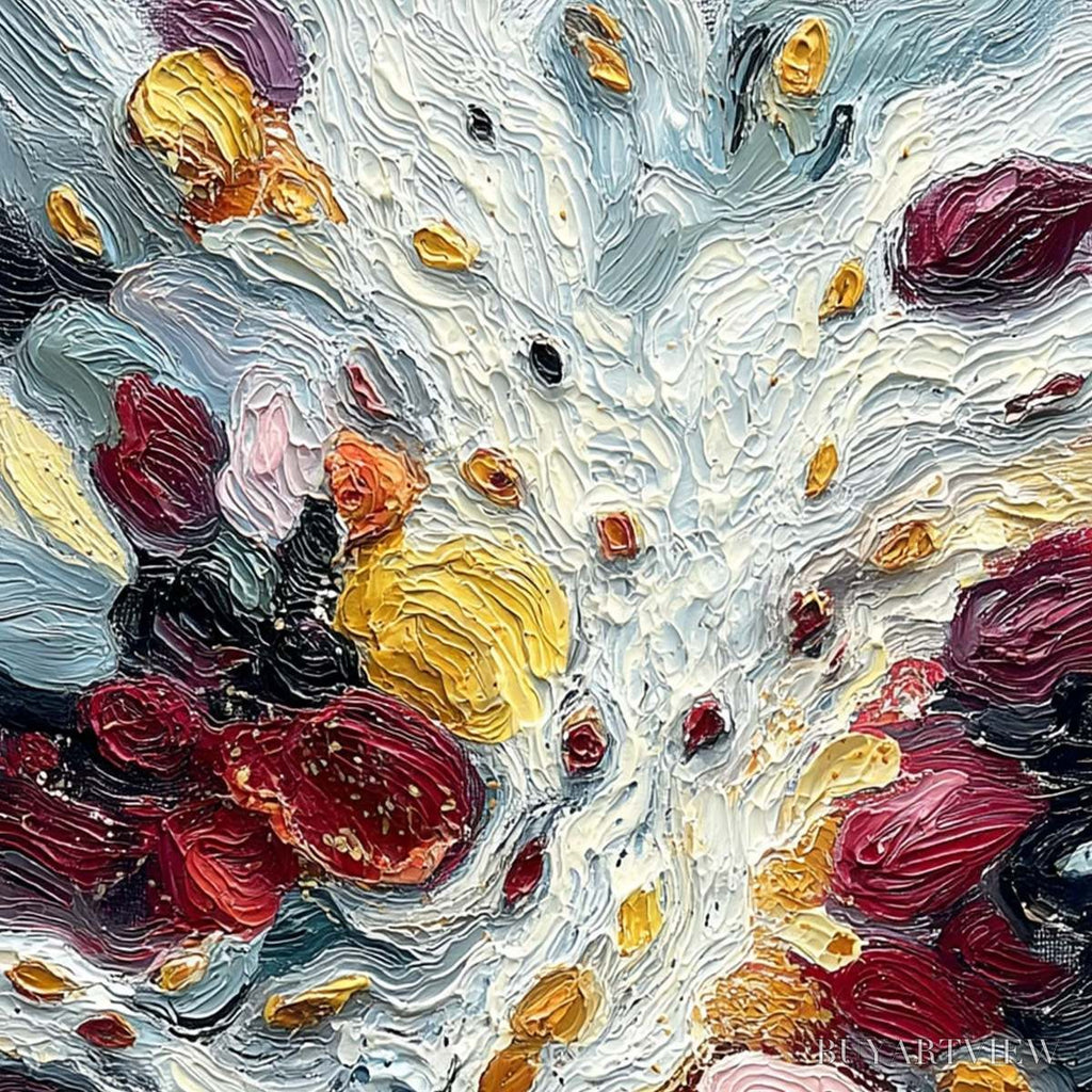 ARTOVITAS Festa Dei Colori – Vertical Colorful Impasto Abstract Textured Oil Painting - image 3