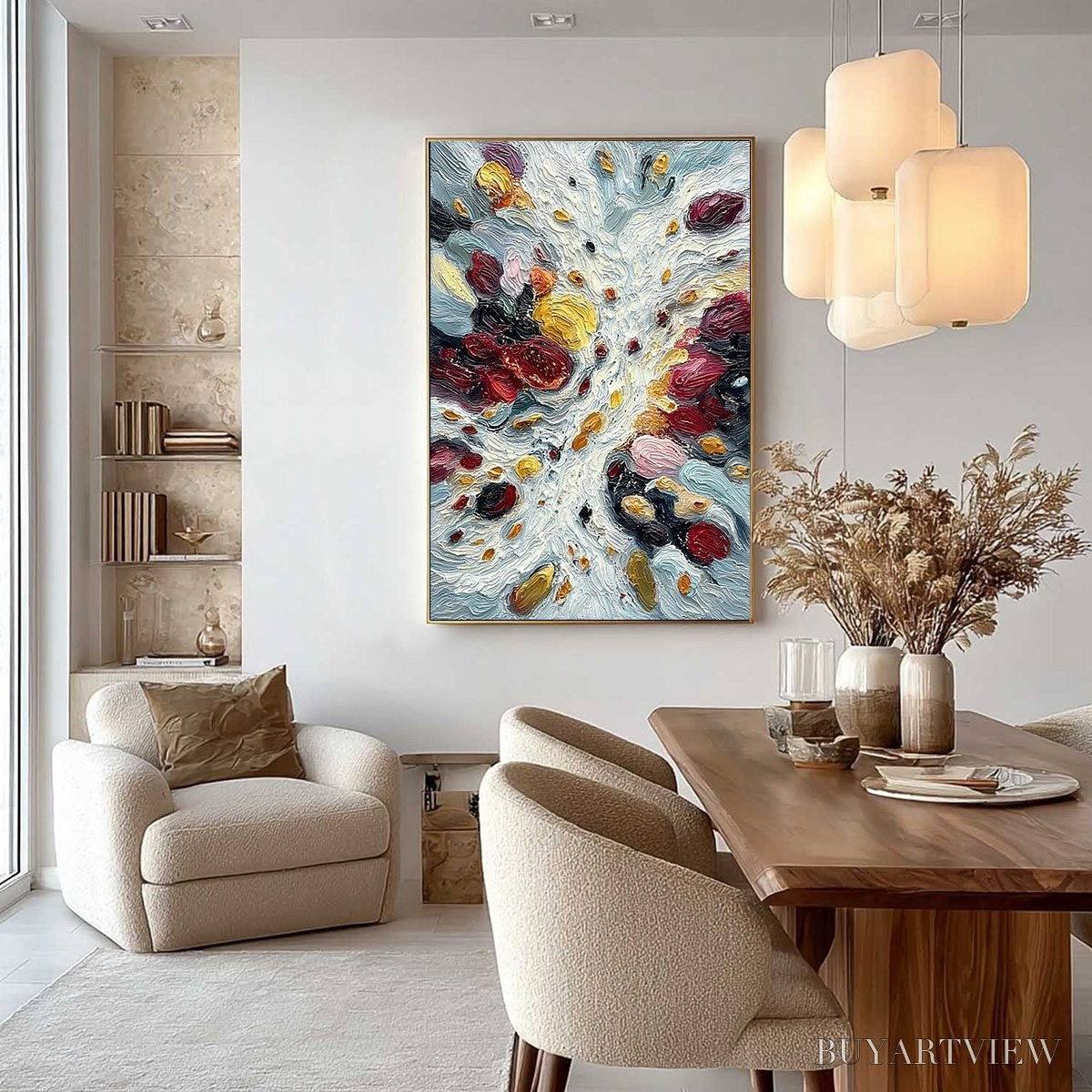 ARTOVITAS Festa Dei Colori – Vertical Colorful Impasto Abstract Textured Oil Painting - image 4