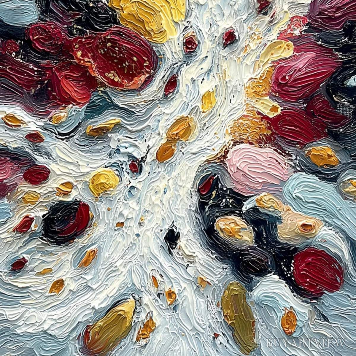 ARTOVITAS Festa Dei Colori – Vertical Colorful Impasto Abstract Textured Oil Painting - image 5