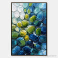 ARTOVITAS River Gems – Abstract Impasto Textured Blue and Green Painting - image 1