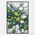 ARTOVITAS River Gems – Textured Wabi Sabi Abstract Painting of River Stones - image 1