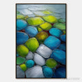 ARTOVITAS River Gems – Heavily Textured Abstract Painting of Colorful Stones - image 1