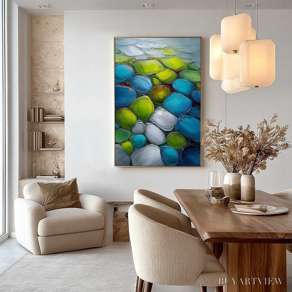 ARTOVITAS River Gems – Heavily Textured Abstract Painting of Colorful Stones - image 4