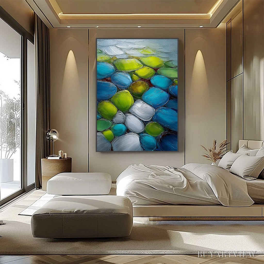 ARTOVITAS River Gems – Heavily Textured Abstract Painting of Colorful Stones - image 6