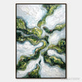 ARTOVITAS Verdant Flow – Abstract Green Impasto Landscape Oil Painting - image 1