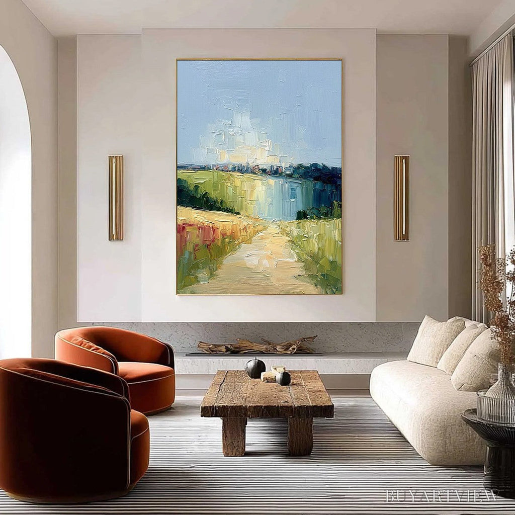 ARTOVITAS Coastal Promenade – Textured Palette Knife Impasto Landscape Painting - image 2