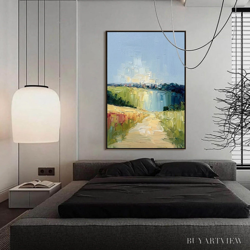 ARTOVITAS Coastal Promenade – Textured Palette Knife Impasto Landscape Painting - image 4